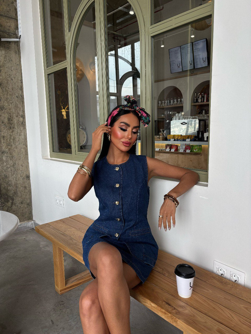 Ensemble en denim ( Haut & Jupe )