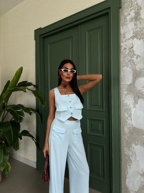 Ensemble Chic Structuré Bleu