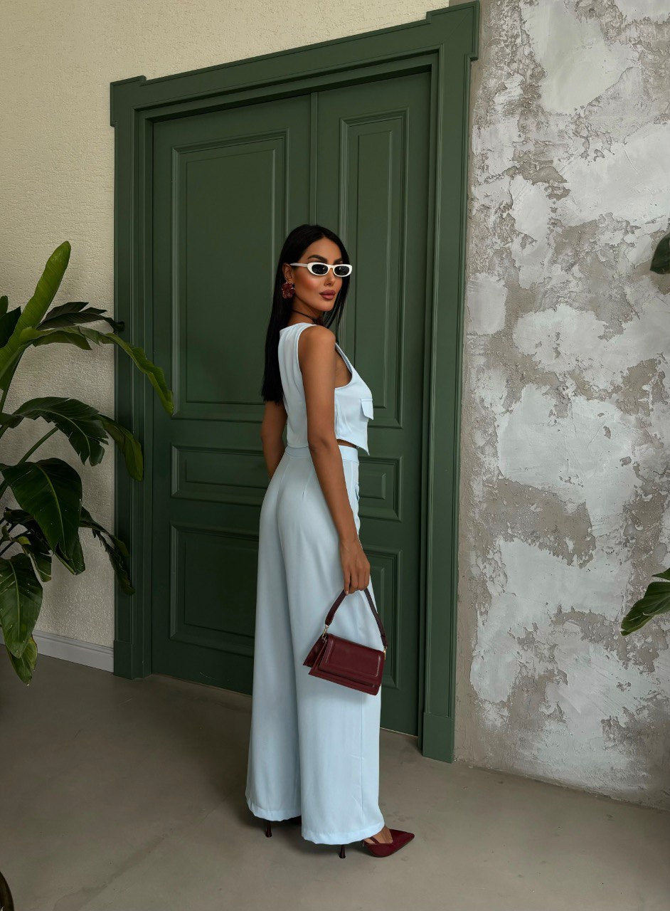 Ensemble Chic Structuré Bleu