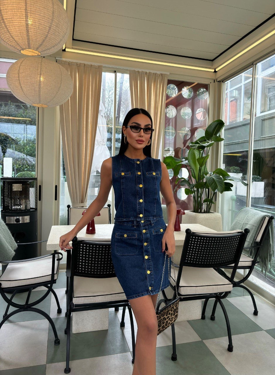 Ensemble Denim ( Haut & Jupe )