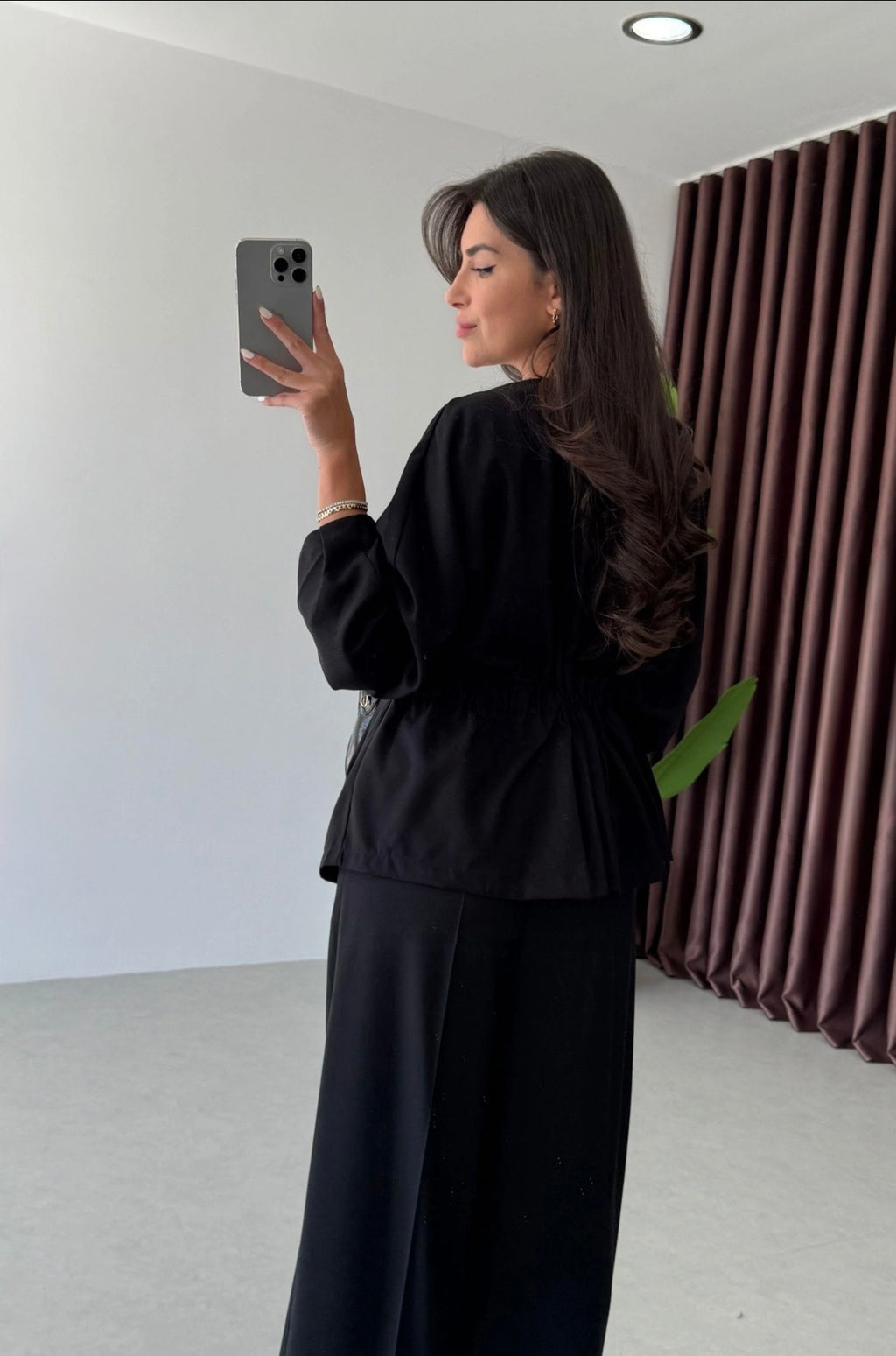 Ensemble élégant Burgundy – Haut & Pantalon