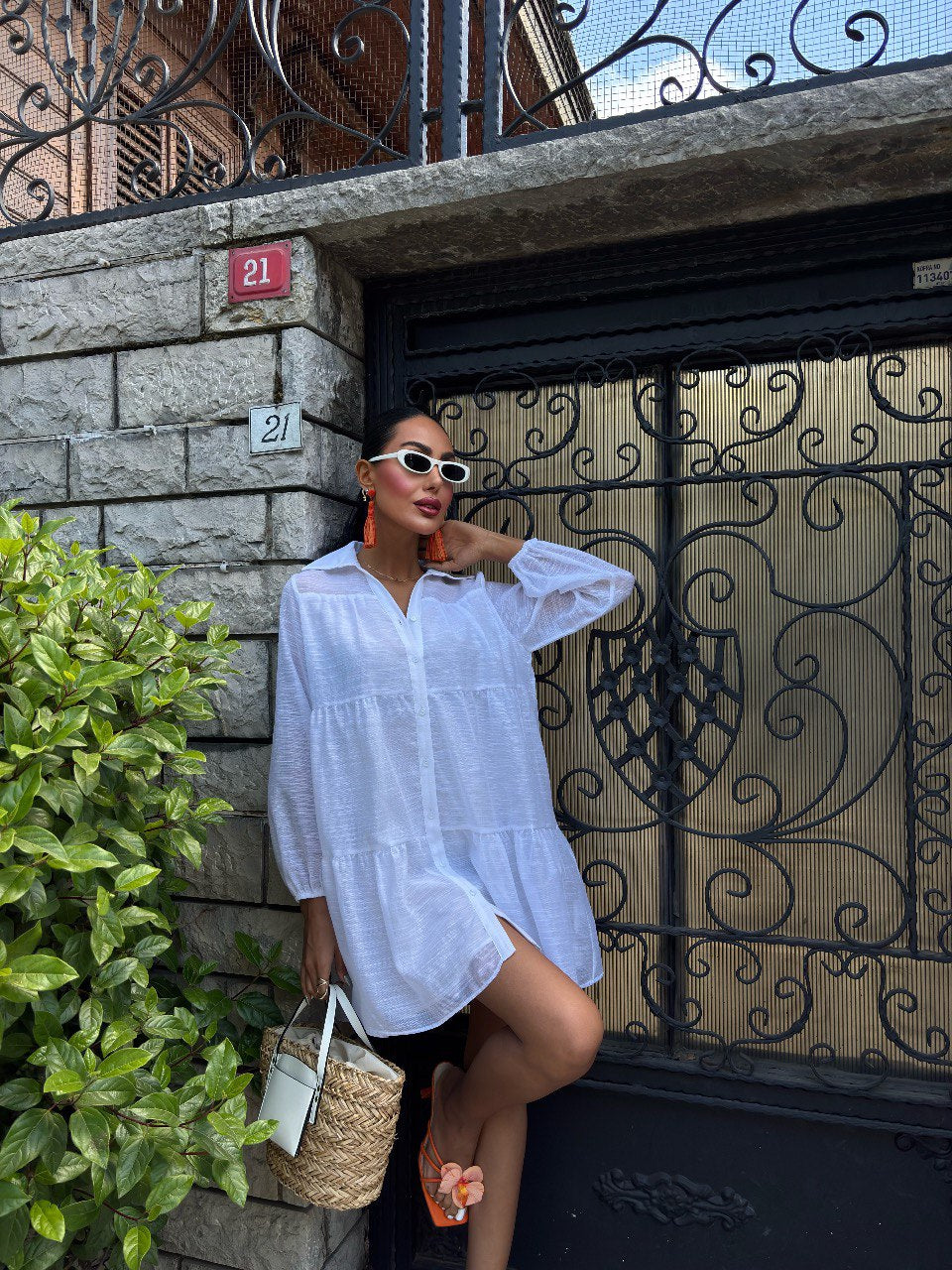 Robe oversized blanche