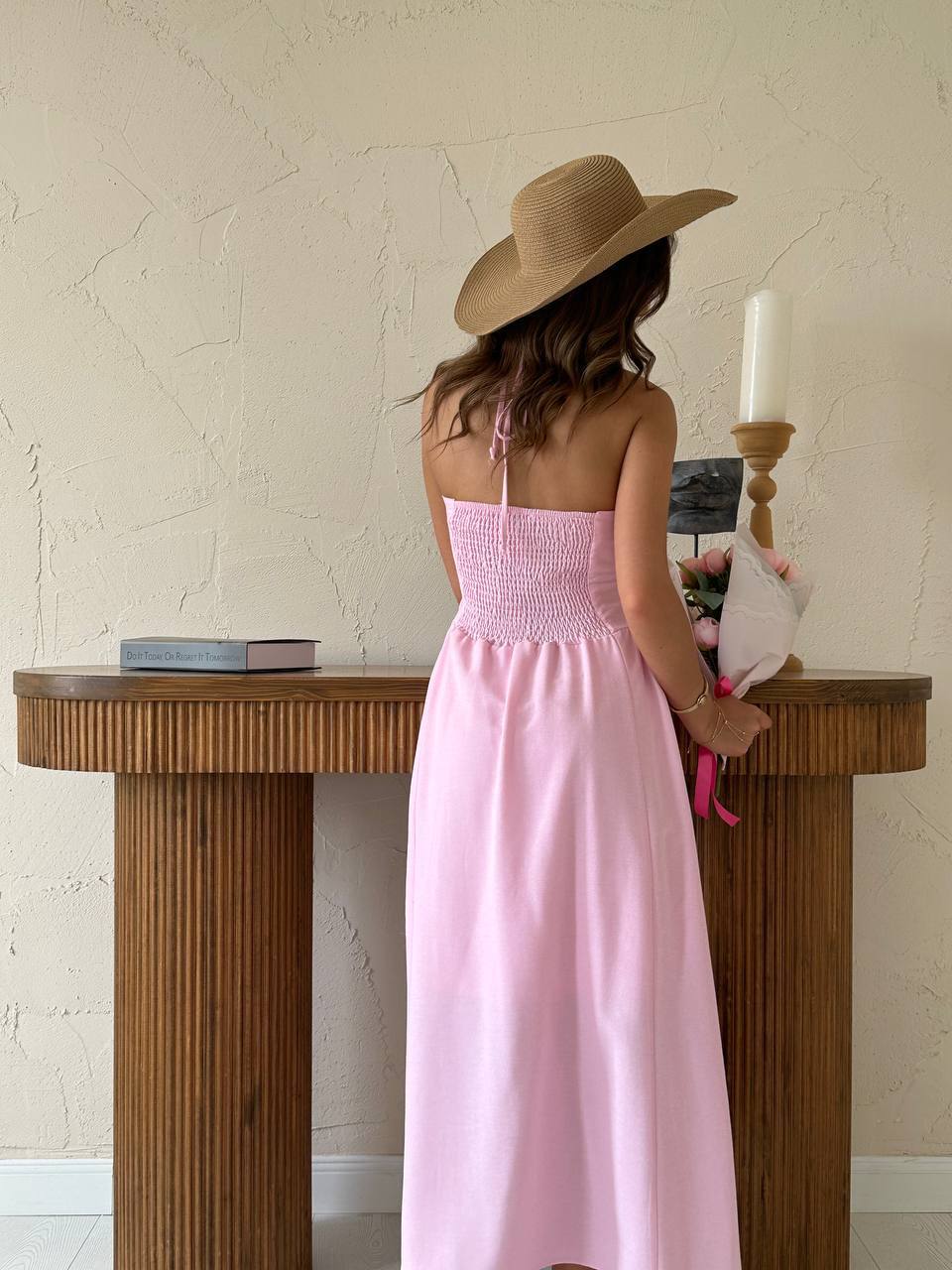 Robe rose longue