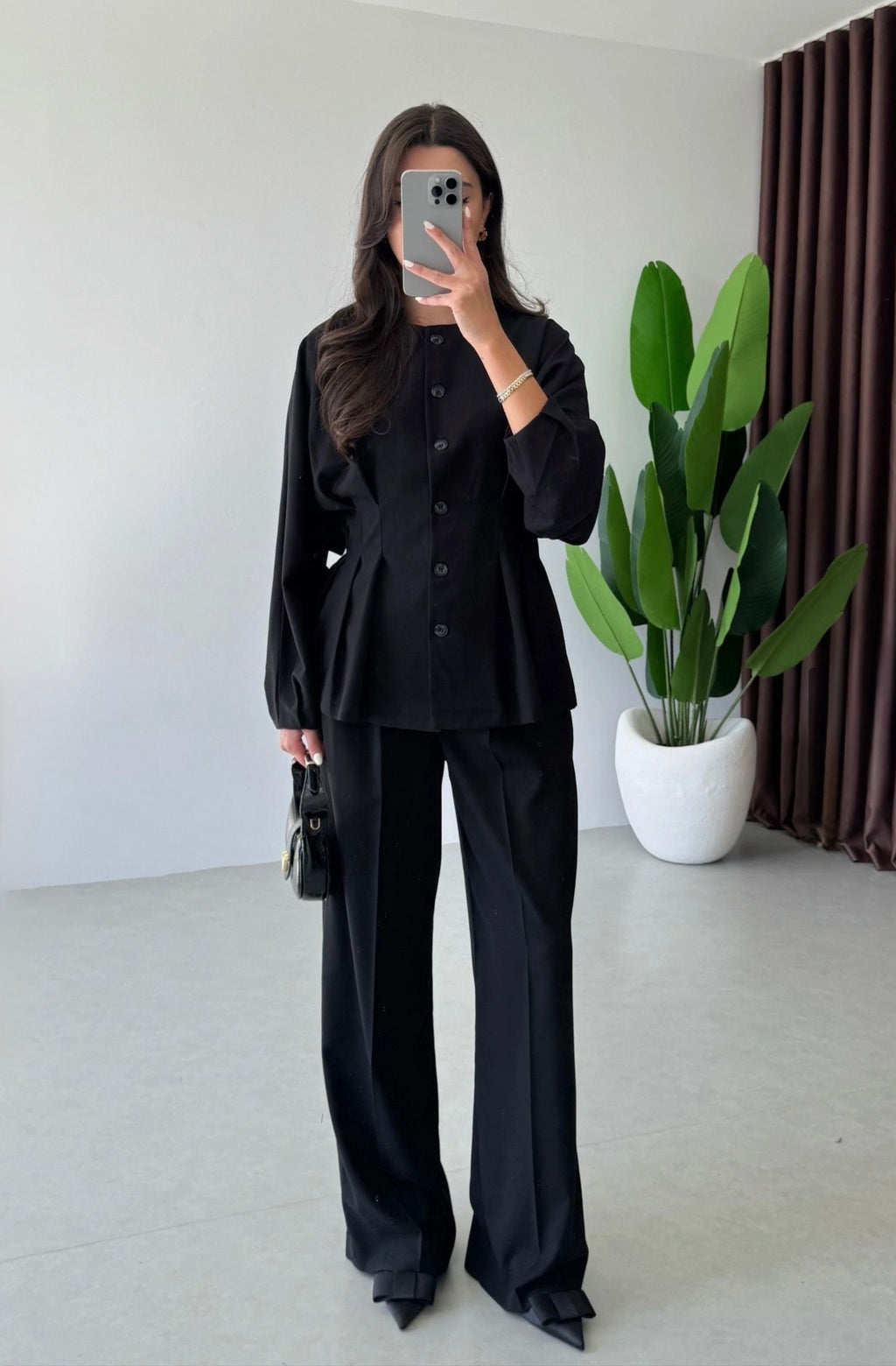 Ensemble élégant Burgundy – Haut & Pantalon