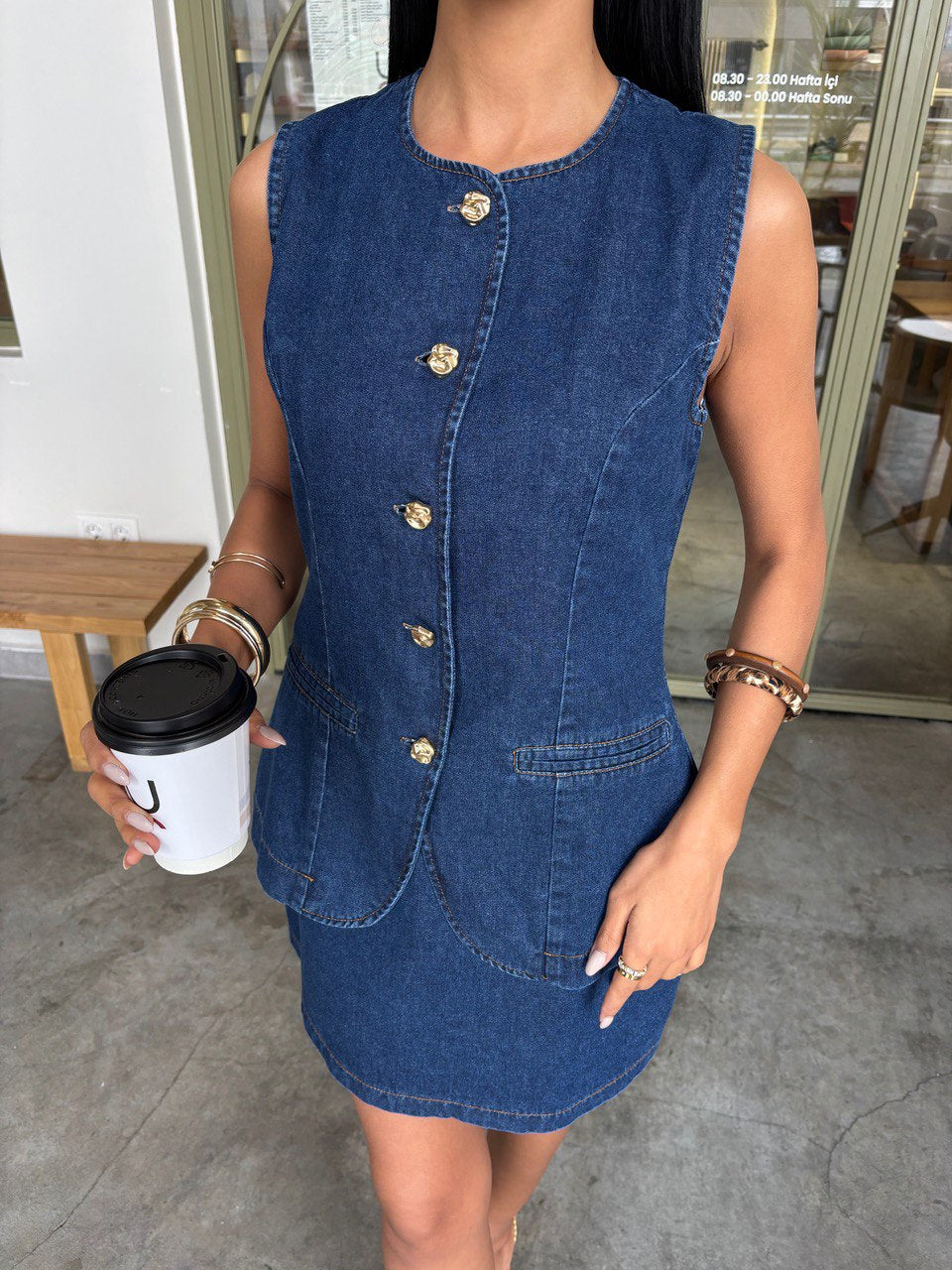 Ensemble en denim ( Haut & Jupe )