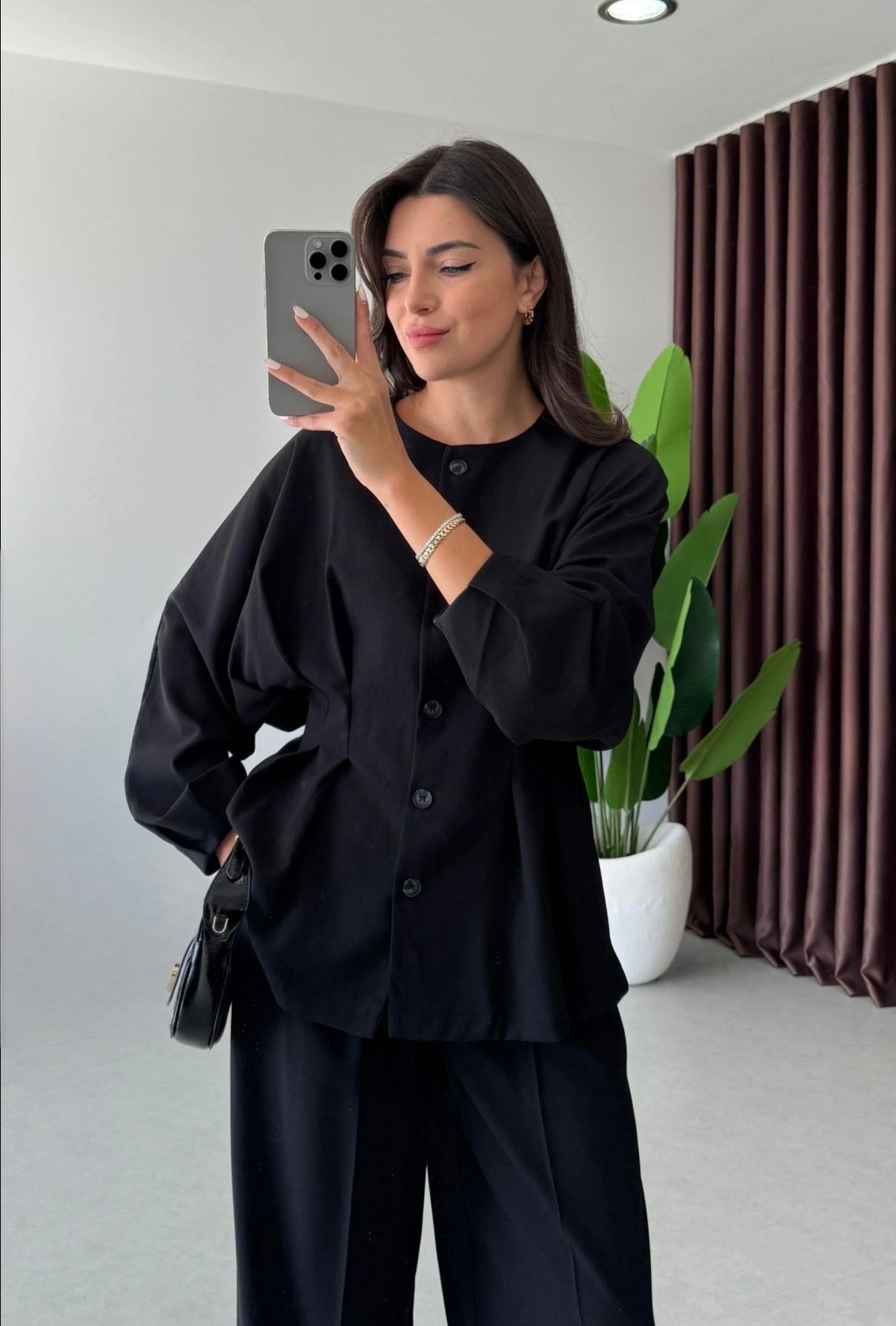 Ensemble élégant Burgundy – Haut & Pantalon