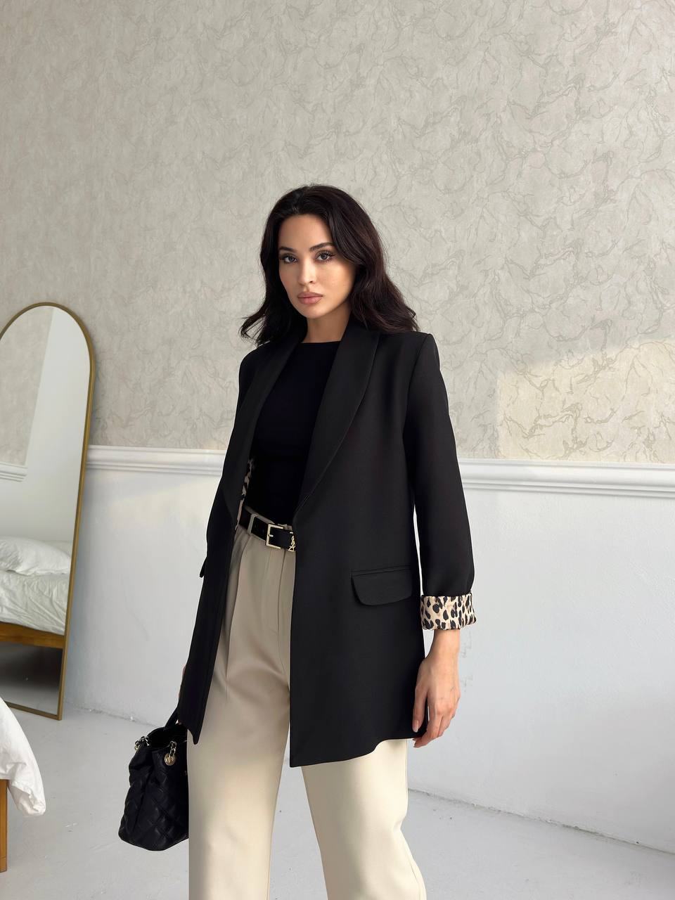 Blazer léopard + pantalon